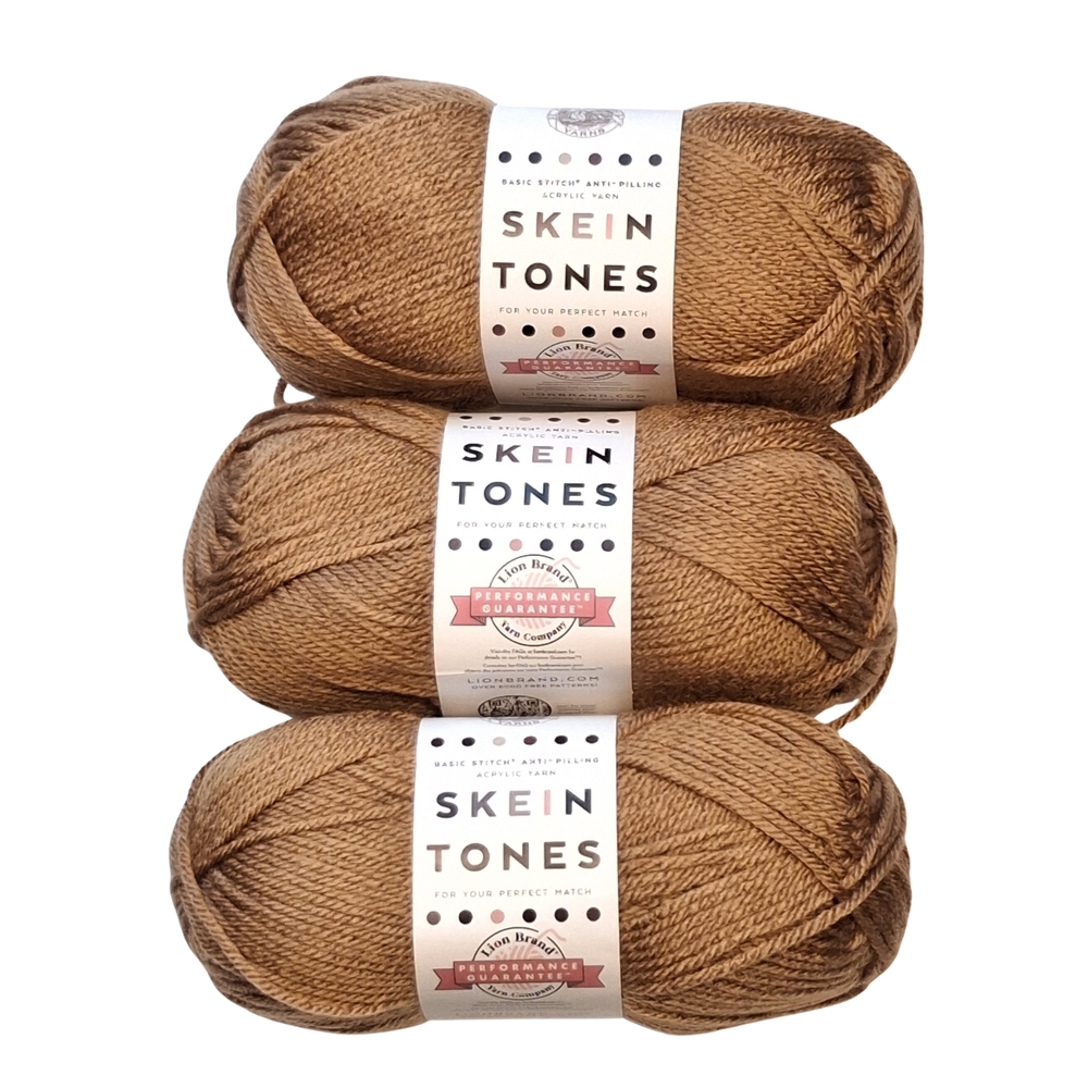 Lion Brand Skein Tone Yarn Cedarwood 3 Skeins